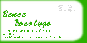 bence mosolygo business card